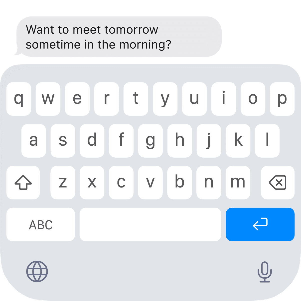 The Wenya keyboard inside a chat app