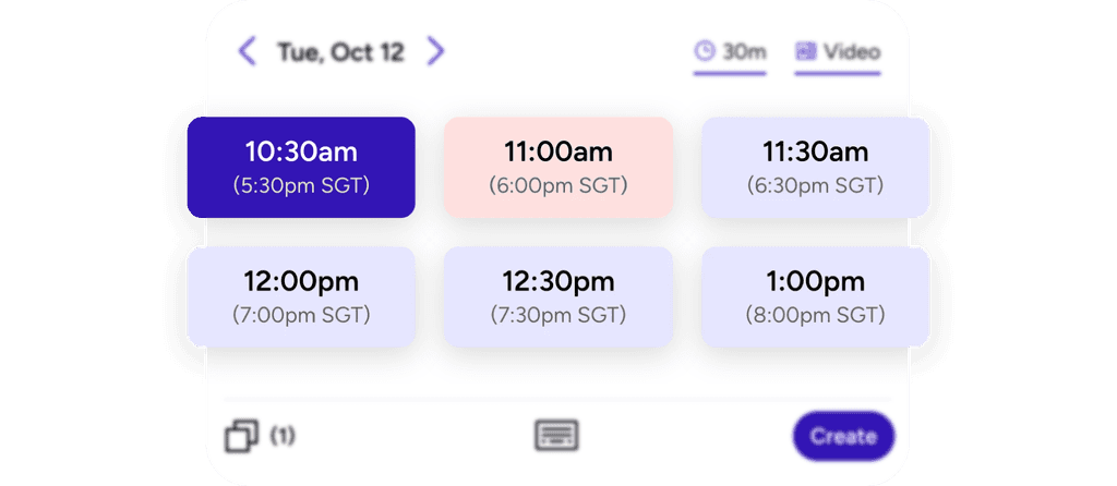 Available time slots offered automatically