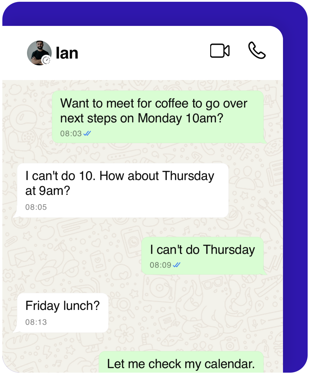 The painful back-and-forth of scheduling inside a chat